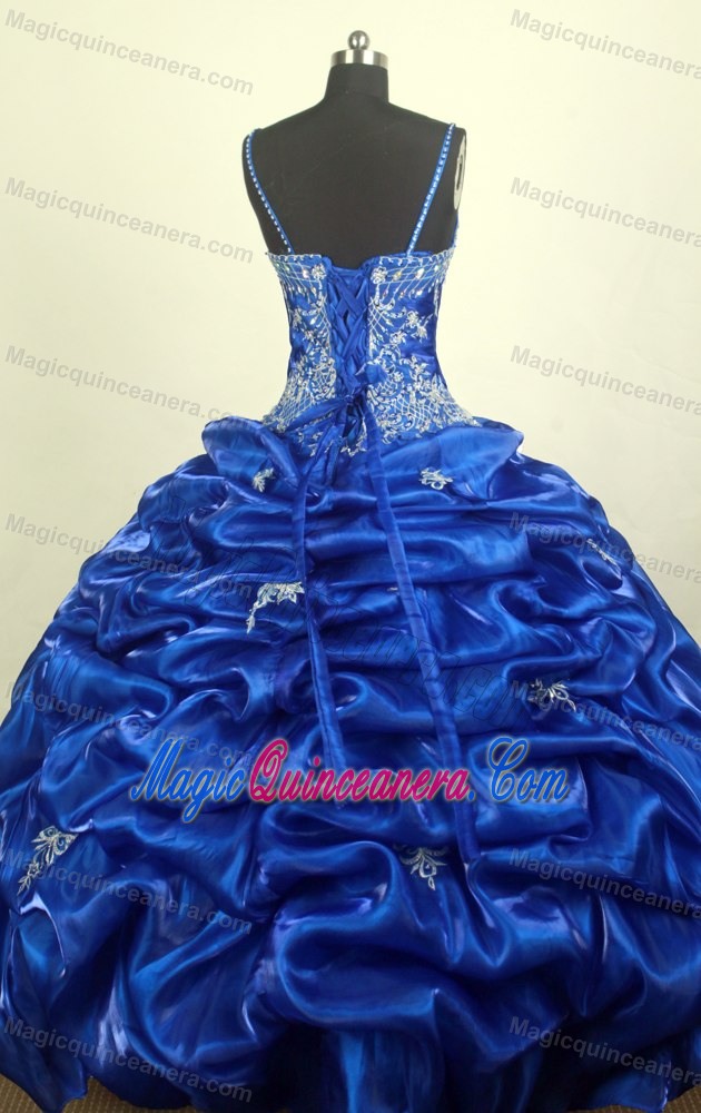 Floor-length Straps Beading Pick Up Applique Dress For a Quinceanera