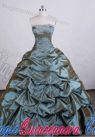 Strapless Beading Pick Ups Cool Back Taffeta Quinceanera Dresses