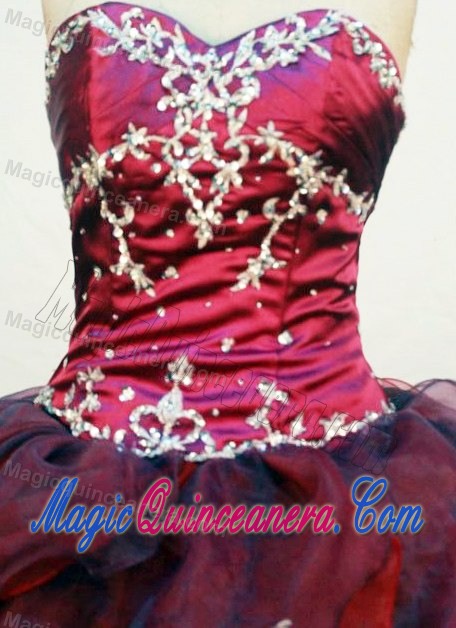 Beautiful Colorful Sweetheart Appliques and Beading Quinceanera Dresses