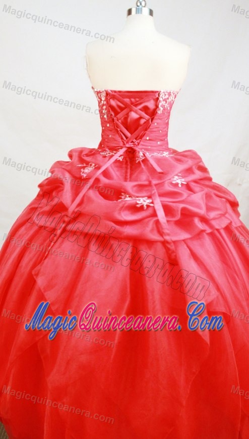 Beading and Appliques Sweetheart Quinceanera Dresses in Hot Pink