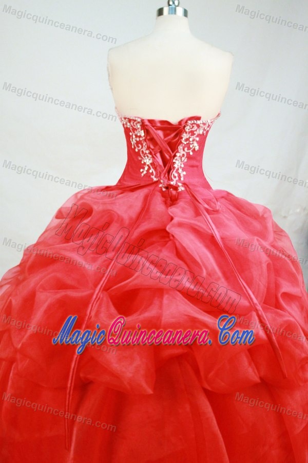 Hot Pink Sweetheart Ruching Beading and Appliques Sweet 15 Dresses