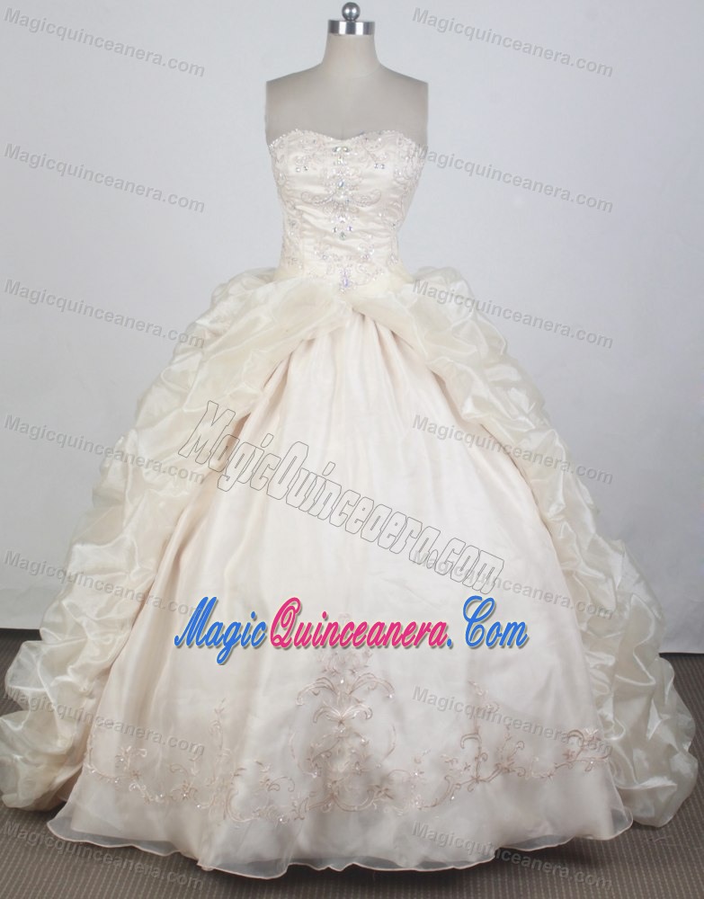Appliques Champagne Floor-length Quinceanera Dress in Havana