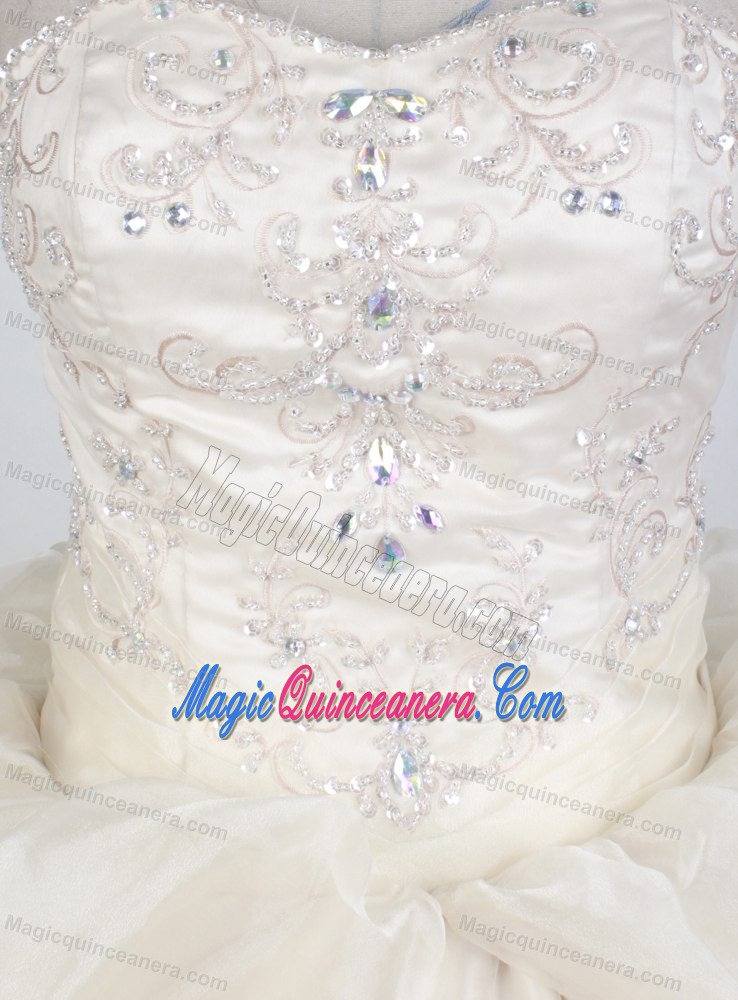 Appliques Champagne Floor-length Quinceanera Dress in Havana
