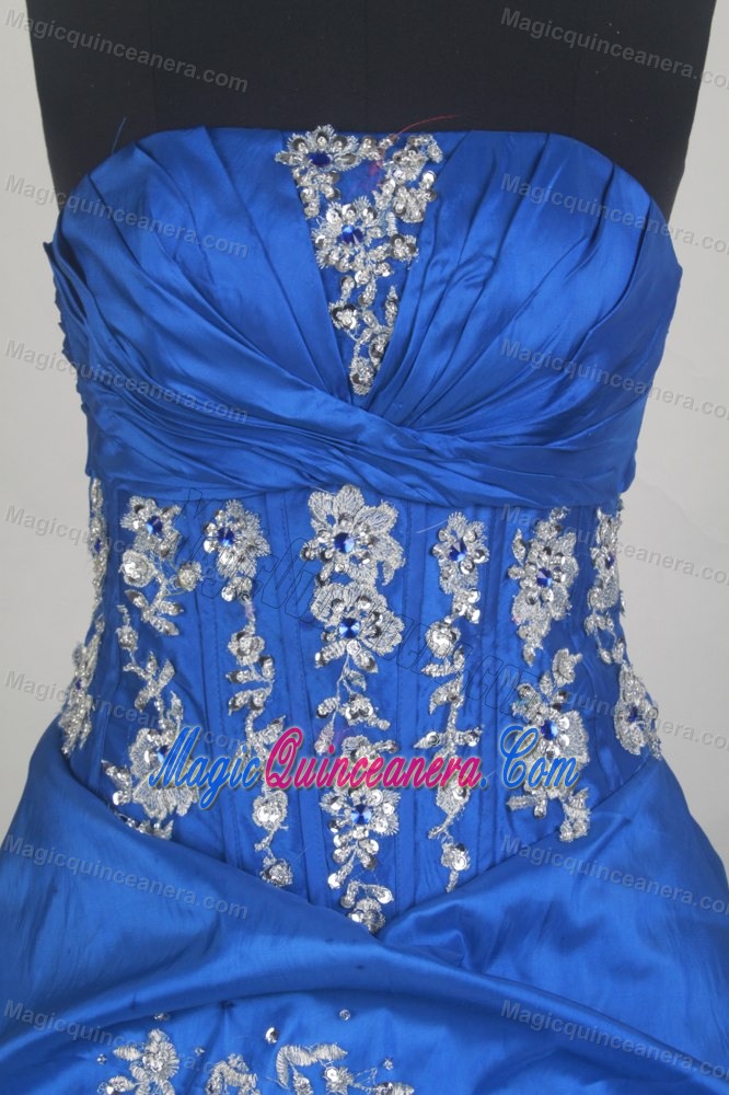 Royal Blue Ruching Dress for Quinceanera with Ruffles in Resistencia