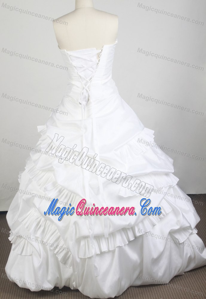 White Bubble Ruffles 2013 Sweet 15 Dresses Designed Lace up Back