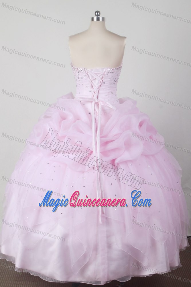 Ruffles Overlay and Sequin Scattered Dresses for A Quince in Pink