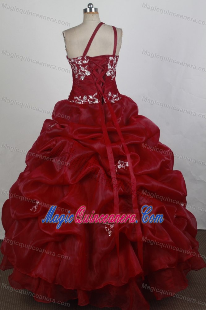 Two Straps on One Shoulder and Bubble Ruffles 2013 Dresses for 15