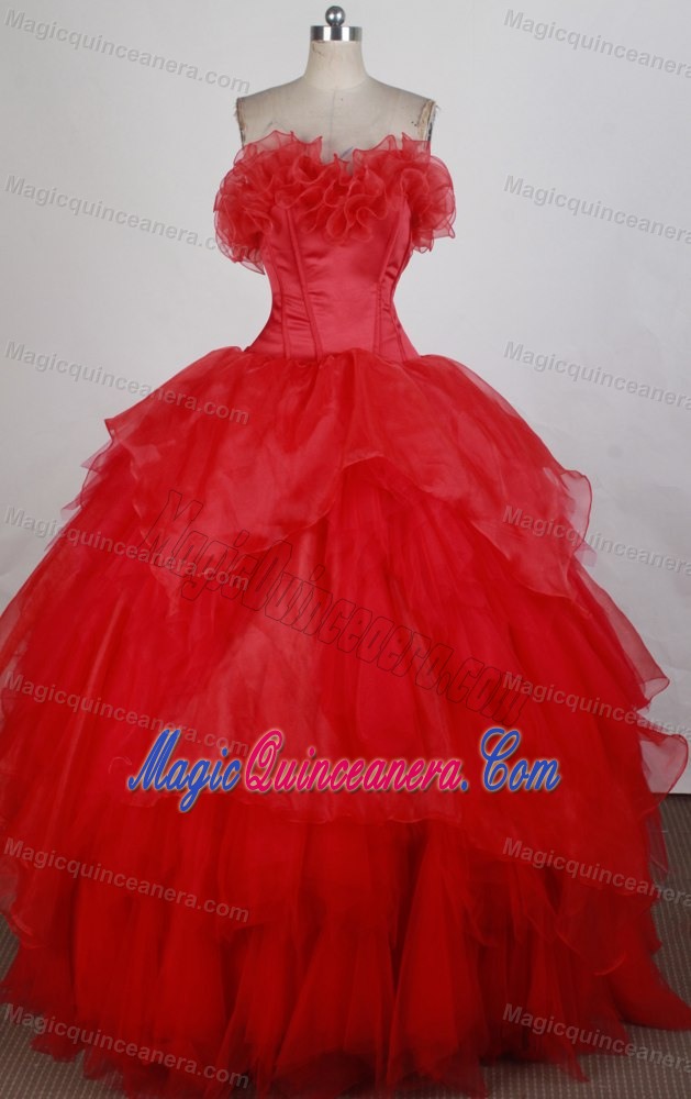 Tucks Bust and Boning Details Dress for Quinceanera Made in Tulle