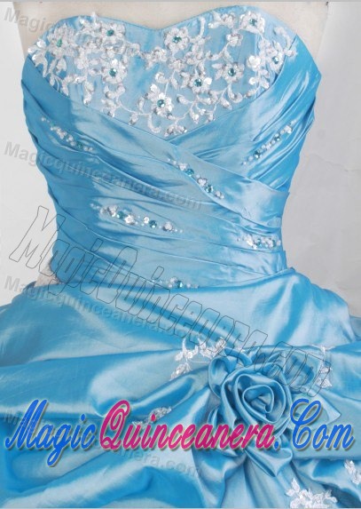 Ruffles Overlay Aqua Blue Sweet 16 Dresses Embellished Ruching