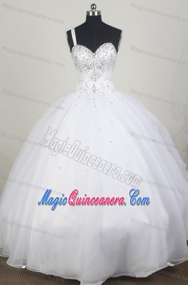 One Shoulder and Sweetheart Beaded SaltaSweet Sixteen Dresses