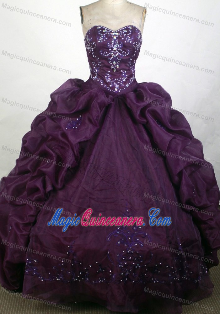 Floral Beading Decoration Quinceanera Dress with Slit and Ruffles