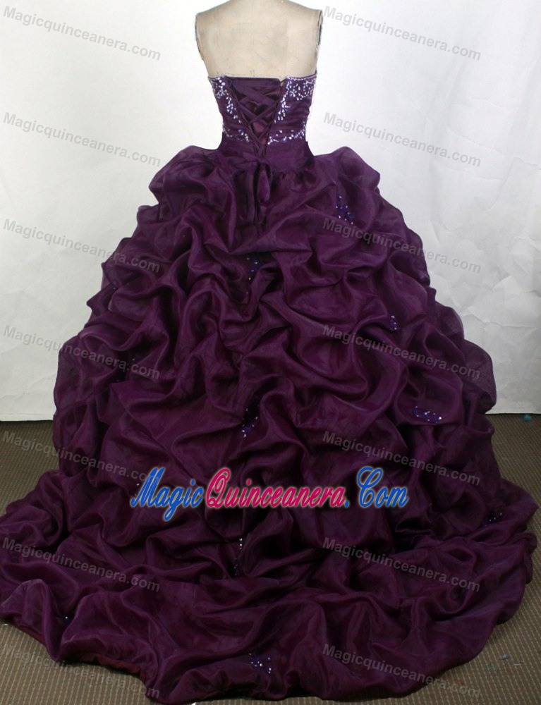 Floral Beading Decoration Quinceanera Dress with Slit and Ruffles