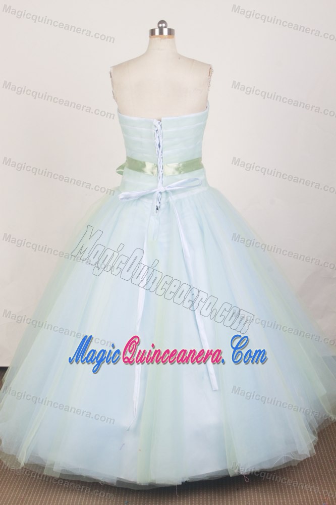 With Delicate Hand Flower 2013 Light Blue Sweet 15 Gown