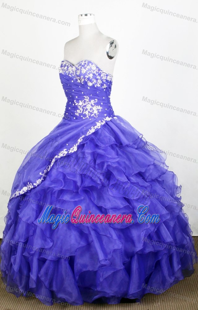 Purple with Ruffled Layers 2013 Romantic Quinceanera Gown