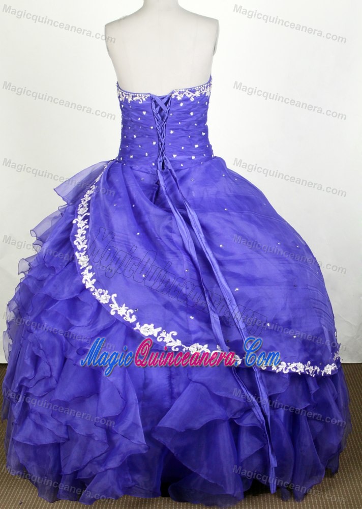 Purple with Ruffled Layers 2013 Romantic Quinceanera Gown