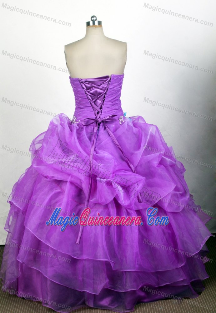 Sweetheart Appliqued 2014 Purple and Blue Quinceanera Gown