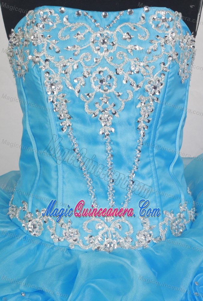 Corset Bodice 2013 Hand Flowers and Pick ups Quinceanera Gown