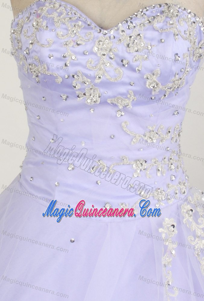 Fashionable Lilac Sweetheart Quinceanera Dress with Appliques