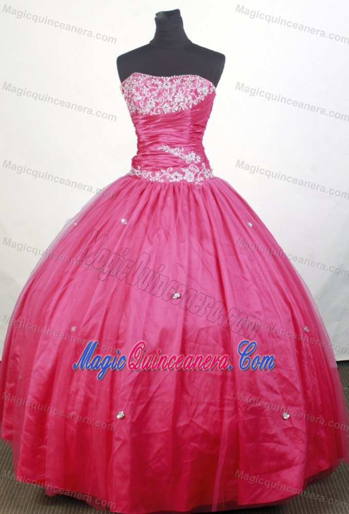 Romantic for Cheap 2013 Spring Hot Pink Quinceanera Gown