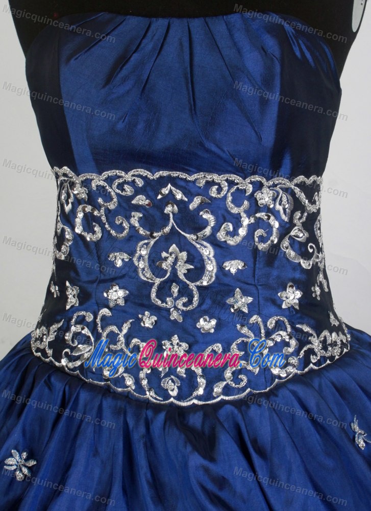 Embroidered 2013 Navy Blue Sweet 16 Dress with Bubbles