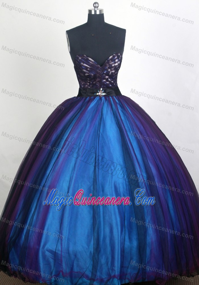 Pretty Ball Gown Sweetheart Printed Bodice Quinceanera Dress