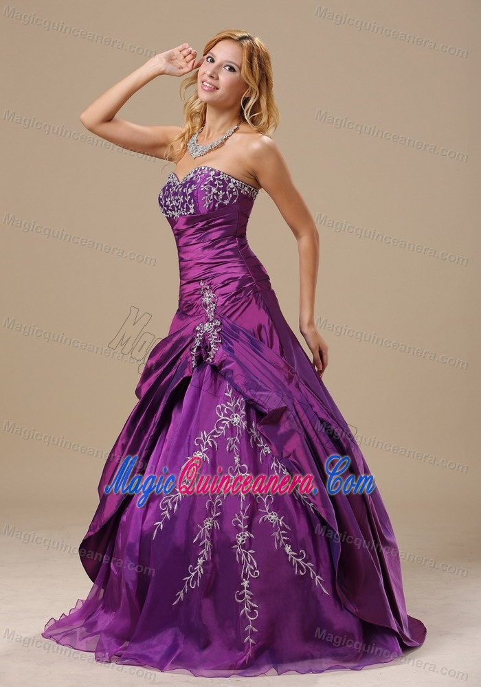 Purple A-Line Sweetheart Taffeta Sweet 15 Dresses in Newtownabbey