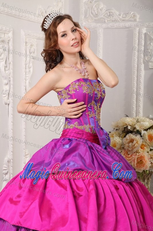 Multi-color Layered Quinceanera Dress with Bowknot in Farnborough