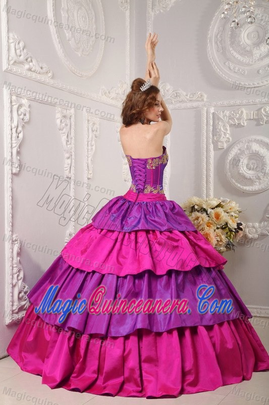 Multi-color Layered Quinceanera Dress with Bowknot in Farnborough