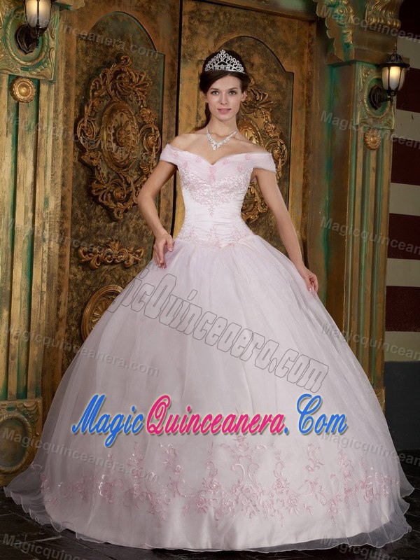 Light Pink Ball Gown Off the Shoulder Sweet 16 Dresses in Auckland