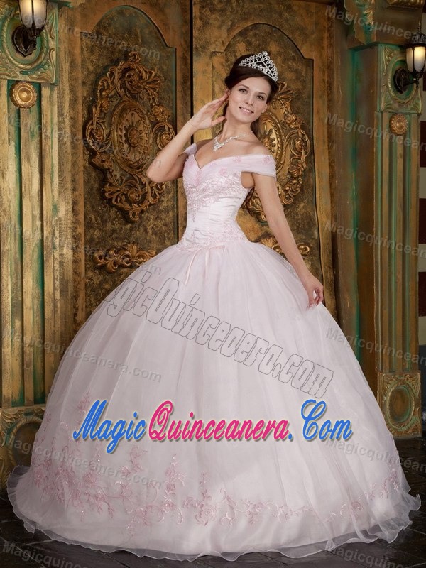 Light Pink Ball Gown Off the Shoulder Sweet 16 Dresses in Auckland