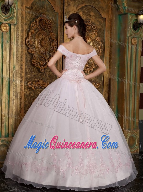 Light Pink Ball Gown Off the Shoulder Sweet 16 Dresses in Auckland