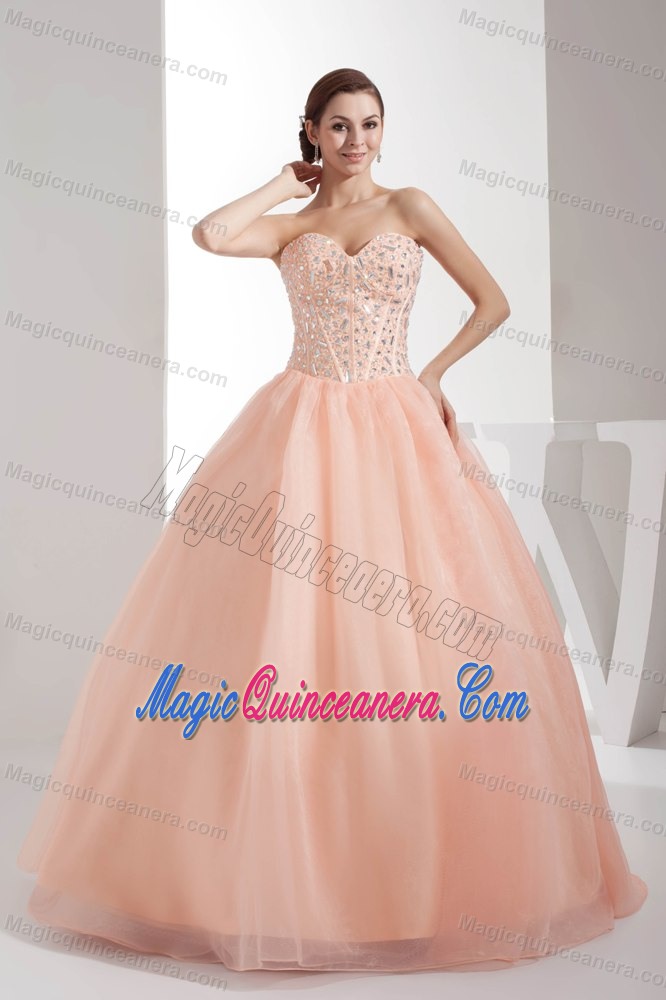Sweetheart Floor-length Dress For Quince with Rhinestone in Aachen
