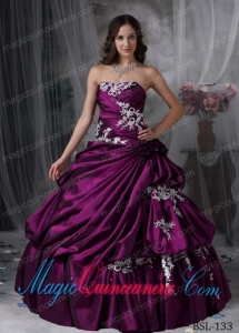 Ball Gown Strapless Appliques Couture Quinceanera Dress