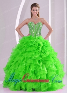 Popular Ball Gown Sweetheart Best Quinceanera Gowns with Beading and Ruffles