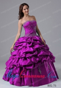 Cheap Ball Gown Quinceanera Dress With Beading and Pick-ups