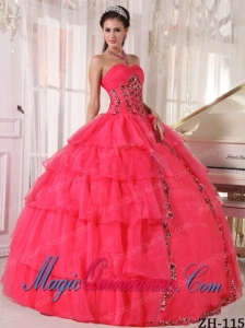 Cheap Ball Gown Sweetheart Organza Paillette Best Quinceanera Dress