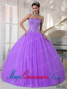 Modest Laverder Ball Gown Sweetheart Beading Quinceanera Dress