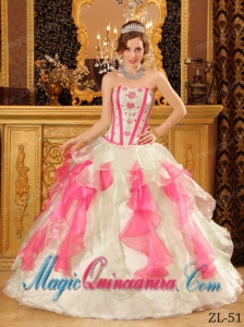 Multi-Color Ball Gown Sweetheart Organza Appliques Best Quinceanera Dress