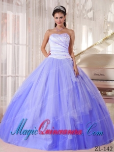 Sweetheart Ball Gown Cheap Beading Quinceanera Dress in White and Blue