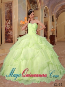 The Super Hot Yellow Ball Gown Sweetheart Beading Quinceanera Dress