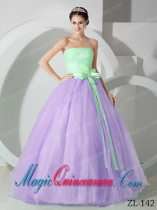 Colourful Strapless With Sash and Ruching Discount Quinceanera Dresses