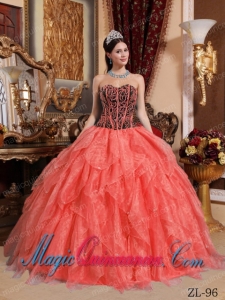 Discount Quinceanera Dresses Sweetheart Floor-length Organza Embroidery with Beading