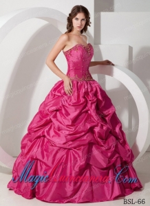 Hot Pink Ball Gown Sweetheart - Pick-ups Elegant Quinceanera Dress