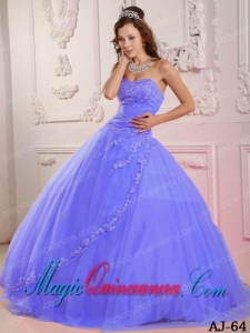 Classical Ball Gown Sweetheart Appliques Elegant Lilac Quinceanera Dress