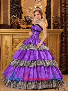 Elegant Ball Gown Sweetheart Ruffles Purple Quinceanera Dress