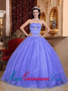 Purple Ball Gown Sweetheart Gorgeous Tulle and Taffeta Quinceanera Dress with Beading