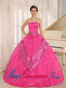 Coral Red Strapless Gorgeous Quinceanera Gowns With Beading