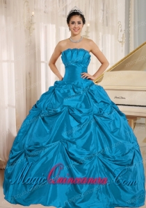 Gorgeous Teal Ball Gown Taffeta Quinceanera Dress Pick-ups