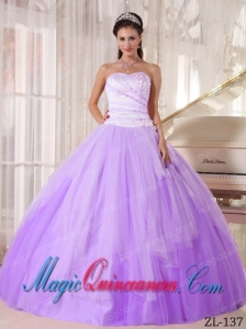 Affordable Lavender and White Ball Gown Sweetheart Beading Cute Sweet 16 Gowns