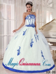 Colorful Strapless With Appliques Perfect Quinceanera Dresses